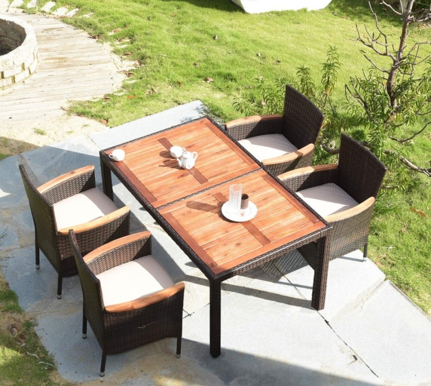 Комплект плетеной мебели AFM-460 150x90 Brown (4+1)
